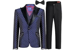 ELPA ELPA ELPA Boys Floral Tuxedo Suit Set - Slim Fit Youth Tuxedo
