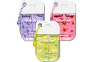 Elitles Made Hand Sanitizer Spray, 3Pack Spray Hand Sanitizer Travel Size With Cute Keychain, Scented Mini Pocket Power Mist Hydrating for Kids Christmas Gifts, 1.35FL.OZ (Watermelon,Lemon,Lavender