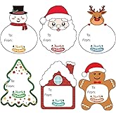 Christmas Gift Tags Stickers, 120 Pcs Christmas Presents Tags Stickers, Self Adhesive Christmas Name Tags Stickers, Christmas Labels Stickers for Gifts Wrap Envelope Holiday Decor (2 x 2.6 Inch)