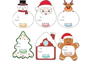 DREECY Christmas Gift Tags Stickers, 120 Pcs Christmas Presents Tags Stickers, Self Adhesive Christmas Name Tags Stickers, Christmas Labels Stickers for Gifts Wrap Envelope Holiday Decor (2 x 2.6 Inch)
