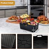 Dzpuhuojz 2 Pack Silicone Air Fryer Liners for Ninja Dual 5L AF400UK view 3