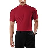 Ohoo Mens Short Sleeve Mock Turtleneck Basic Tops Lightweight Slim Fit Pullover Sweater