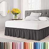 Wrap Around Dust Ruffle Bed Skirt - Dark Grey - for