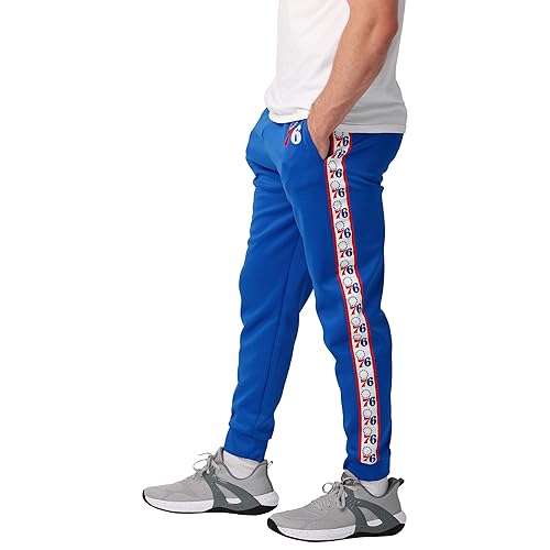 FOCO Men's Standard NBA Team Color Stripe Logo Track Suit Pants
