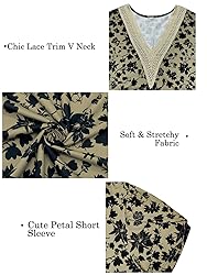 Womens Shirts Plus Size Dressy Floral Cozy Tulip