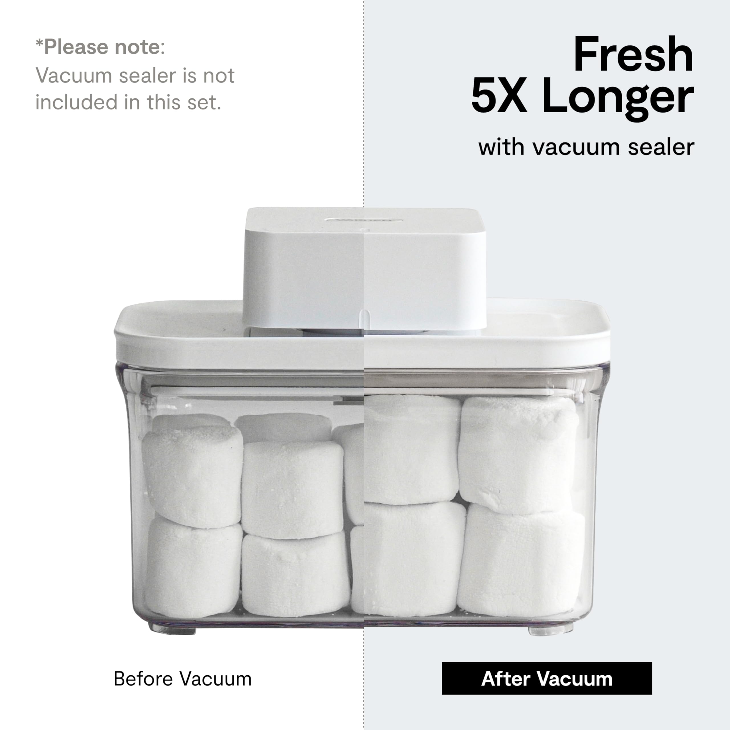 Premium Airtight Food Storage Containers, Square-S 3PC-SET, Smart One-Click Seal Lid, No Hinges, 100% Leak Proof, BPA-FREE, Dishwasher, Freezer & Microwave Safe