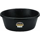 Little Giant&reg; Heavy Duty Rubber Tub | Durable Rubber Feed Pan | Indoor &amp; Outdoor Use | Rubber Feed Bucket | 15 Gallons
