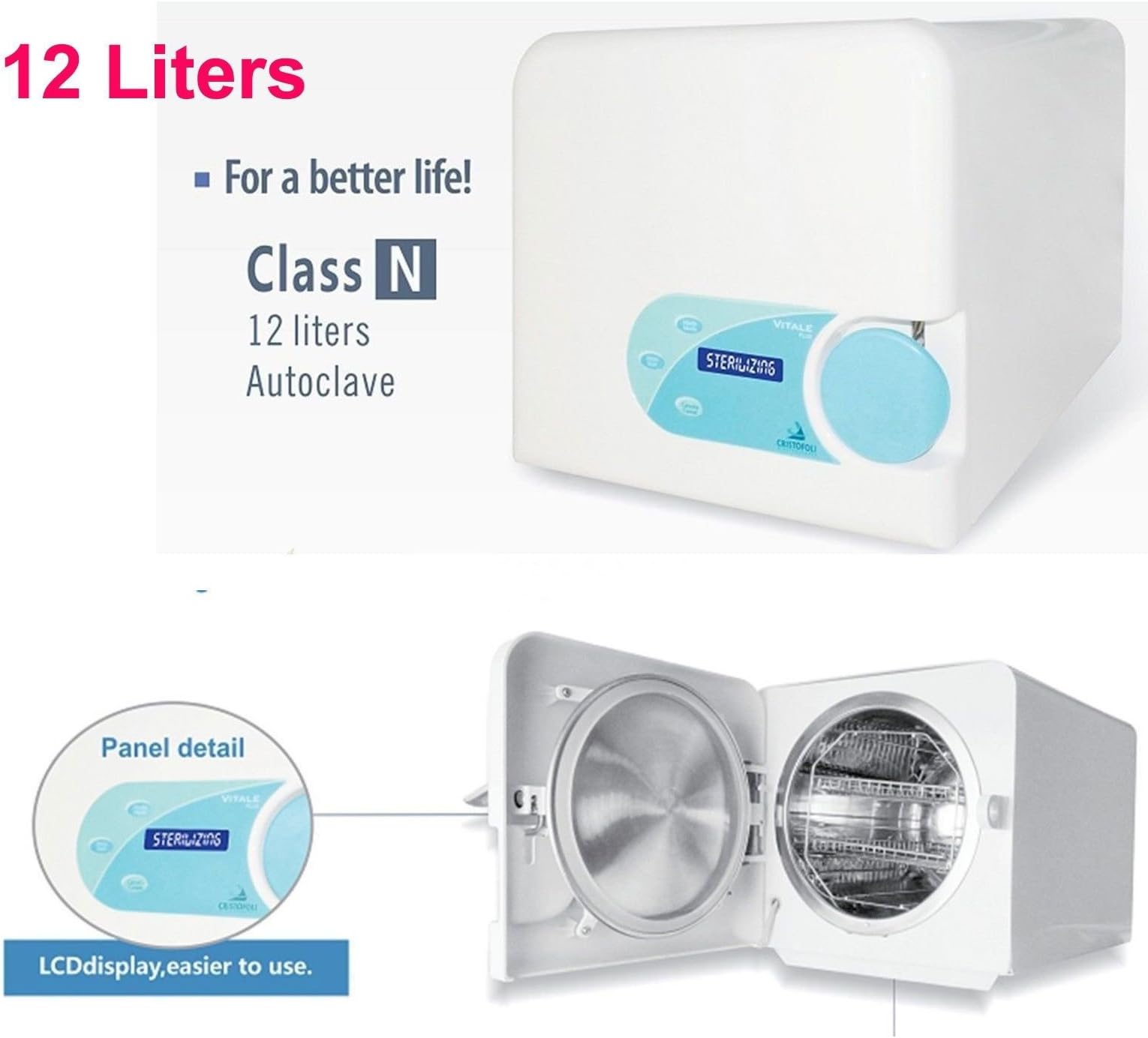 OUBO- Dental 12L Autoclave Class N Vacuum Steam Vitale Benchtop