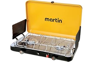 Martin MCS-250 2-Burner Camp Stove - Portable Propane Gas Stove for Camping and Outdoor Cooking