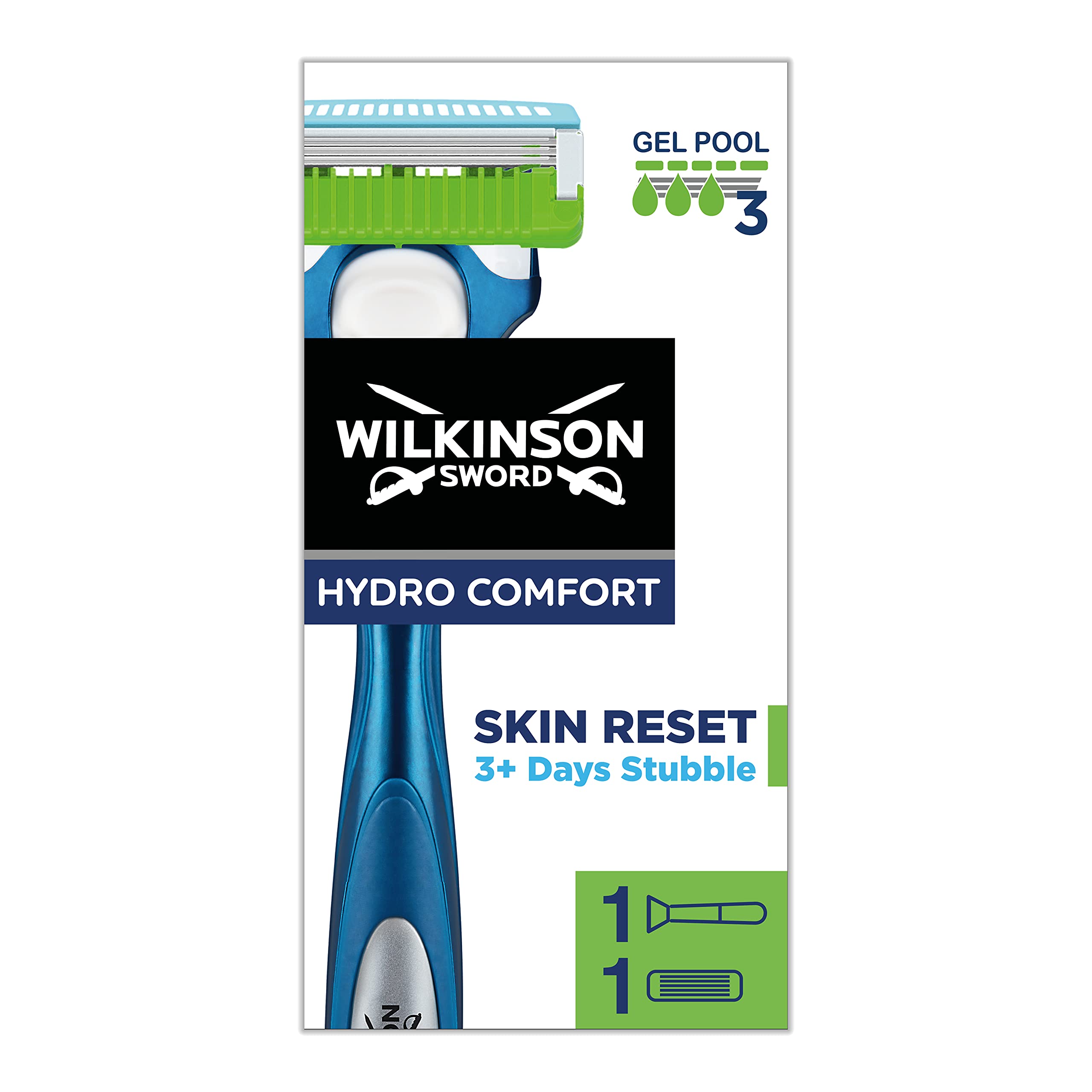 WILKINSON SWORD - Hydro Comfort For Men | Regular | Razor Handle + 1 Blade Refill
