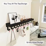 SWTYMIKI Key Holder 10 Hooks Wall Mount Key Rack Mail Organizer view 2