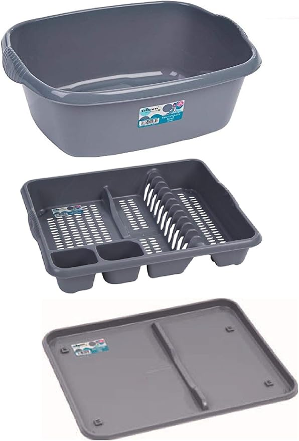 Plastic Large Kitchen Sink Set of 3 Rectangular Washing Up Bowl