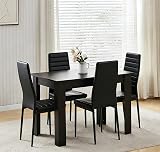 Menaka 5-Piece Modern Wooden Dining Set with 110cm Table and 4 Chairs view 4