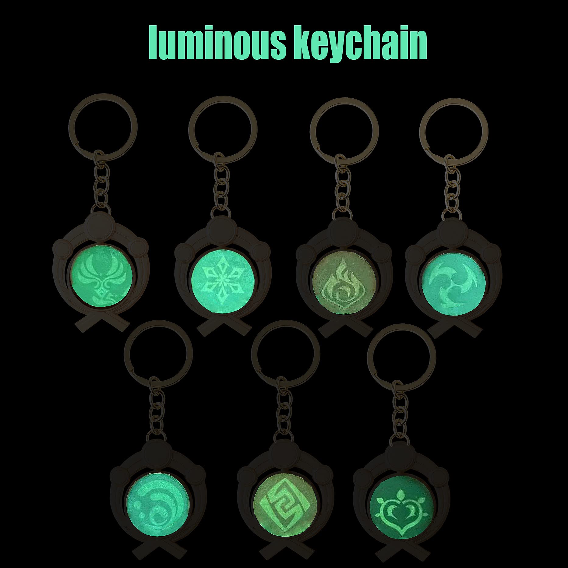 DS Impact Luminous Necklace Gold Mondstadt and Liyue Inazuma Vision Chain Pendant Necklaces Character Cosplay Game Figure Costume Accessories Eye of God Gift box packaging-Dendro 7