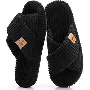 GOEWY Slippers for Women Memory Foam Open Toe House Shoes Indoor Outdoor | Cross Band,Gentle Arch Support,Slip On Slides,Non-