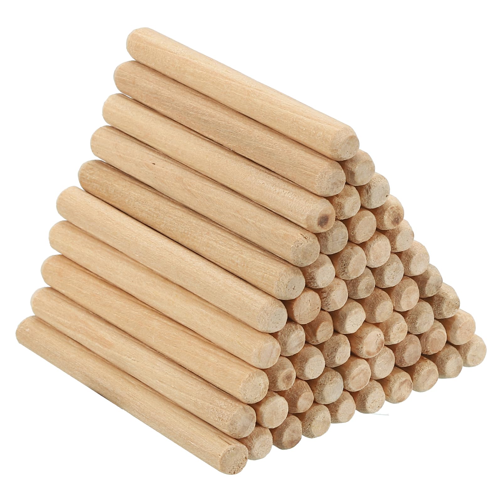 PATIKIL 7/32" x 2-3/8"(6 x 60mm) Wood Dowel Pins, 90 Pack Fluted Wooden Dowel Pin Beveled Groove Rods for Furniture Door Art Crafts Projects