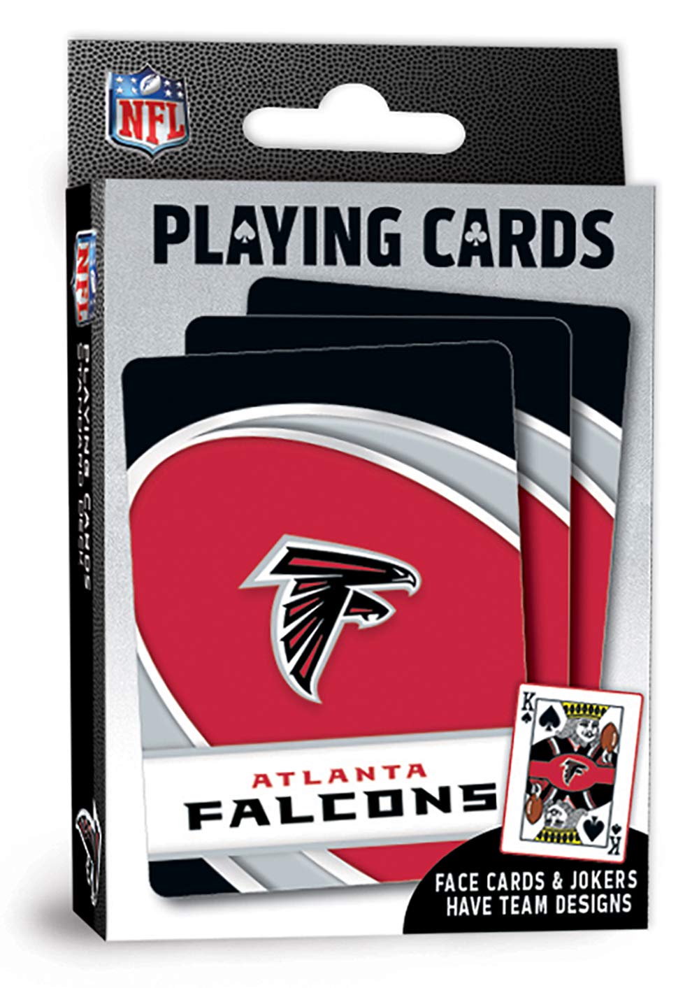 MasterPieces - NFL Playing Cards, Officially Licensed Atlanta Falcons Football Deck, Family Games for Adults and Kids, Standard Index