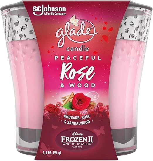 Amazon Com Glade Scented Candle Peaceful Rose And Wood Fragrance Infused With Essential Oils Air Freshener For Home 3 4 Ounce Home Kitchen