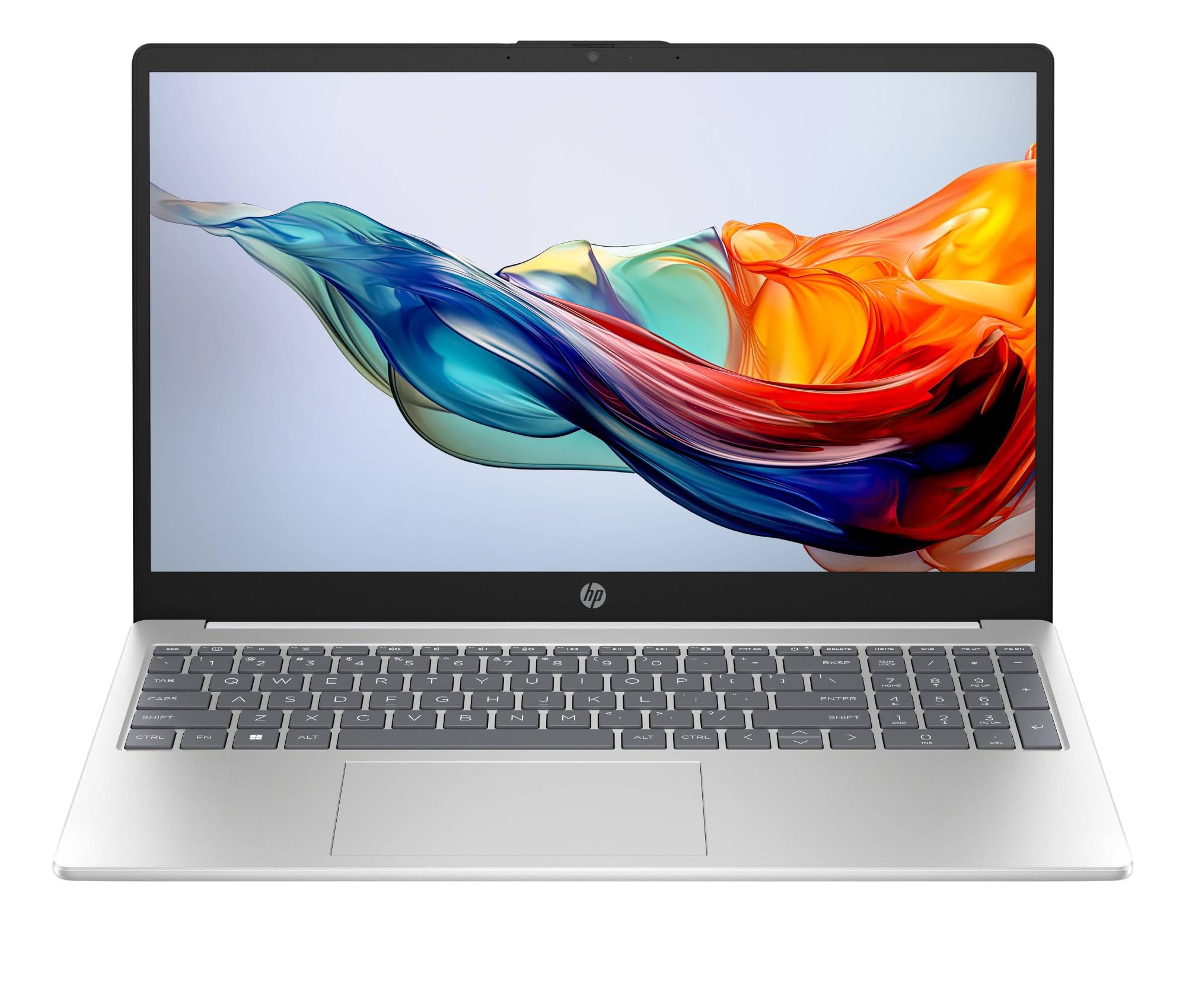 HP Laptop 15-fc0021sl, PC Portatile 15", Display FHD, Notebook, (AMD Ryzen 7 7730U, RAM 16GB, SSD 1TB, Windows 11), Computer Portatile, Uso quotidiano, Tastiera Italiana, QWERTY, Argento