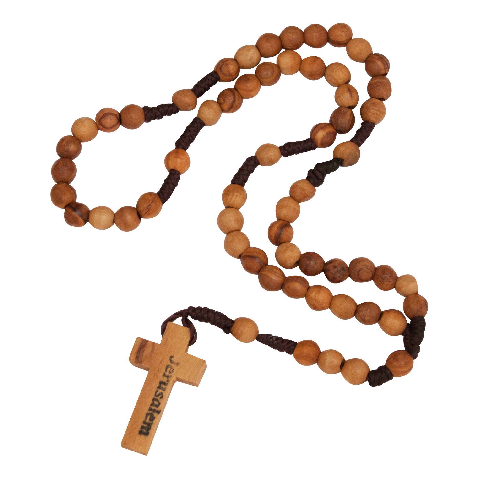 Catholic Olive Wood Rosary Beaded Prayer Jerusalem