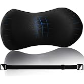 FOUSUPDT Lumbar Pillow with Adjustable Strap, Memory Foam Lumbar Support Pillow for Office Chair and Car Seat, Back Pillow for Lower Back, Back Support Pillow for Sitting, Driving, Traveling