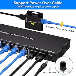 HDMI Extender Splitter Over Ethernet 1 in 8 Out