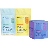 Neuro Cognitive Balance Bundle - Memory &amp; Focus Nootropic Gum (Peppermint, 90 Count), Sleep &amp; Recharge Melatonin Mints (Berry, 72 Count), Calm &amp; Clarity Stress Support Mints (Honey Lemon, 90 Count)