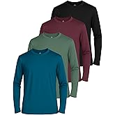 Real Essentials 4 Pack: Boys' Mesh Long Sleeve Athletic T-Shirt - Kids Teens Youth Active Tees Running Tops (Ages 4-18)