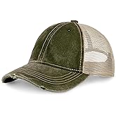 CHOK.LIDS Everyday Premium Washed Trucker Hat Unstructured Distressed Pigment Dyed Cap Adjustable Outdoor Headwear