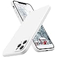 SURPHY Design for iPhone 11 Pro Max Case with Camera Protection, Straight Edge Design Liquid Silicone Slim Case, White