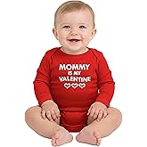 Tstars Mommy Is My Valentine Baby Bodysuit - First Valentine's Day Long Sleeve Outfit for Baby Boys & Girls