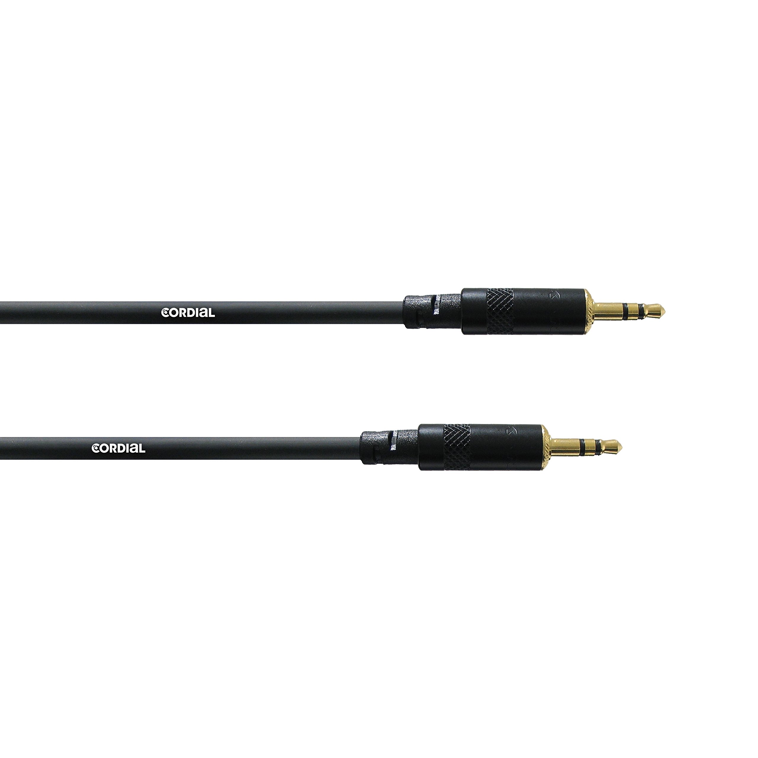 Cordial WW symmetric connecting cable jack, 3.5 mm, stereo gold/jack stereo gold, 3.5 mm length 1.5 black