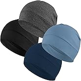 Headshion Cotton Skull Caps for Men Women,2-Pack Lightweight Beanie Sleep Hats Breathable Helmet Liner