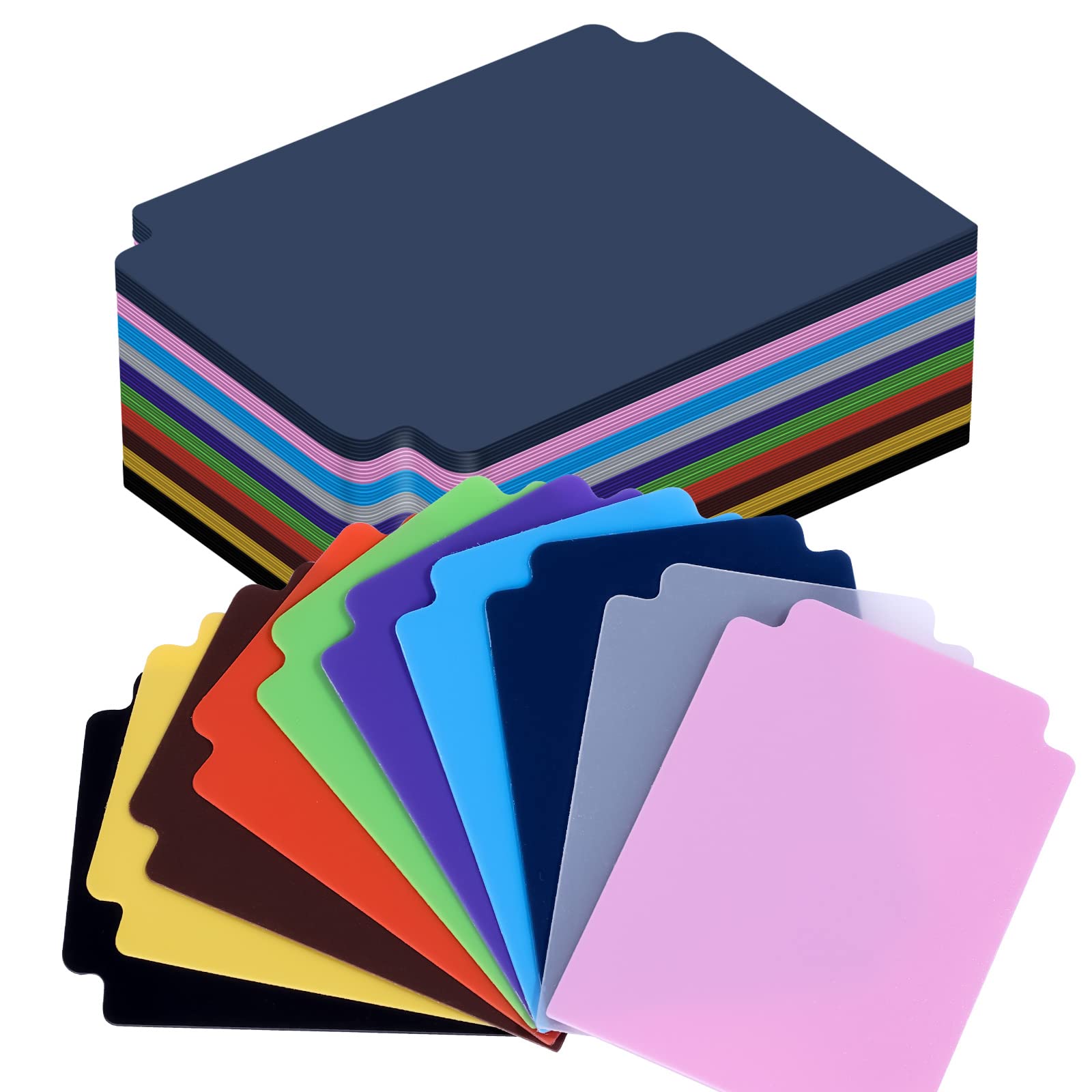 Savita 40pcs Trading Card Dividers, 3.8x2.7inch, 10 Colors, Plastic, A6, with Tabs
