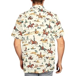 HUGLAZY Funny Horse Racing Shirts for Men Western