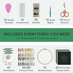 CYANFOUR 6 Stage Embroidery Kit for Beginners