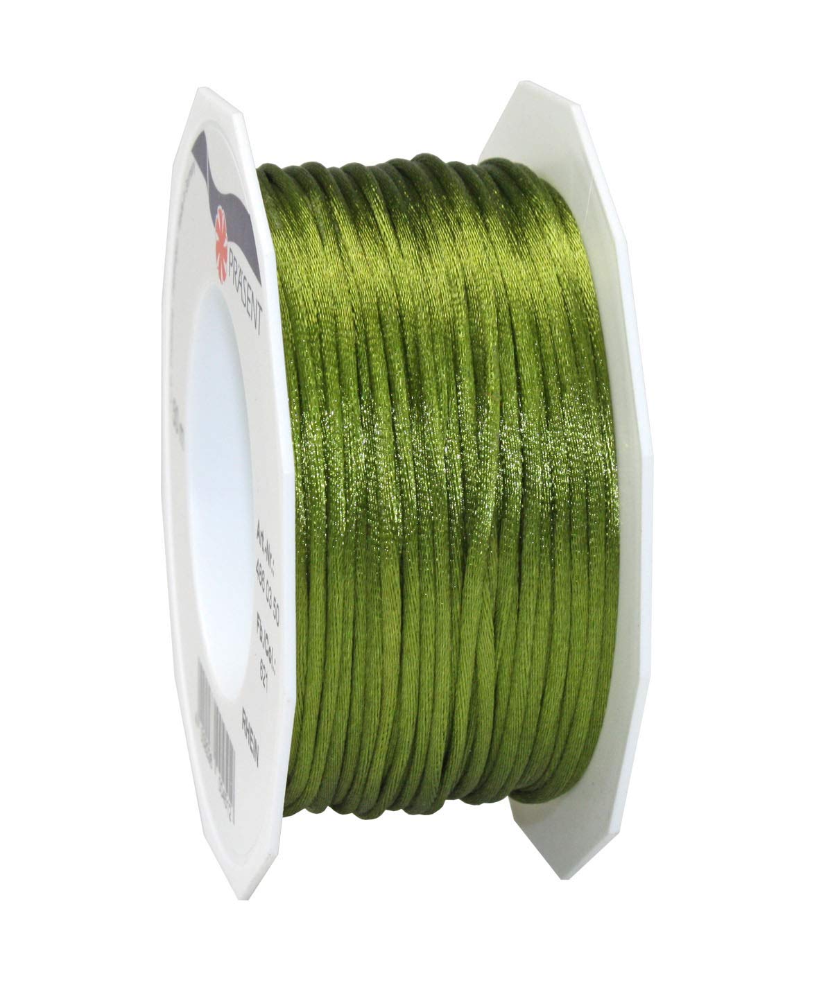Präsent - Rhein Cord Ribbon Olive 3 mm Width, 50 m Length