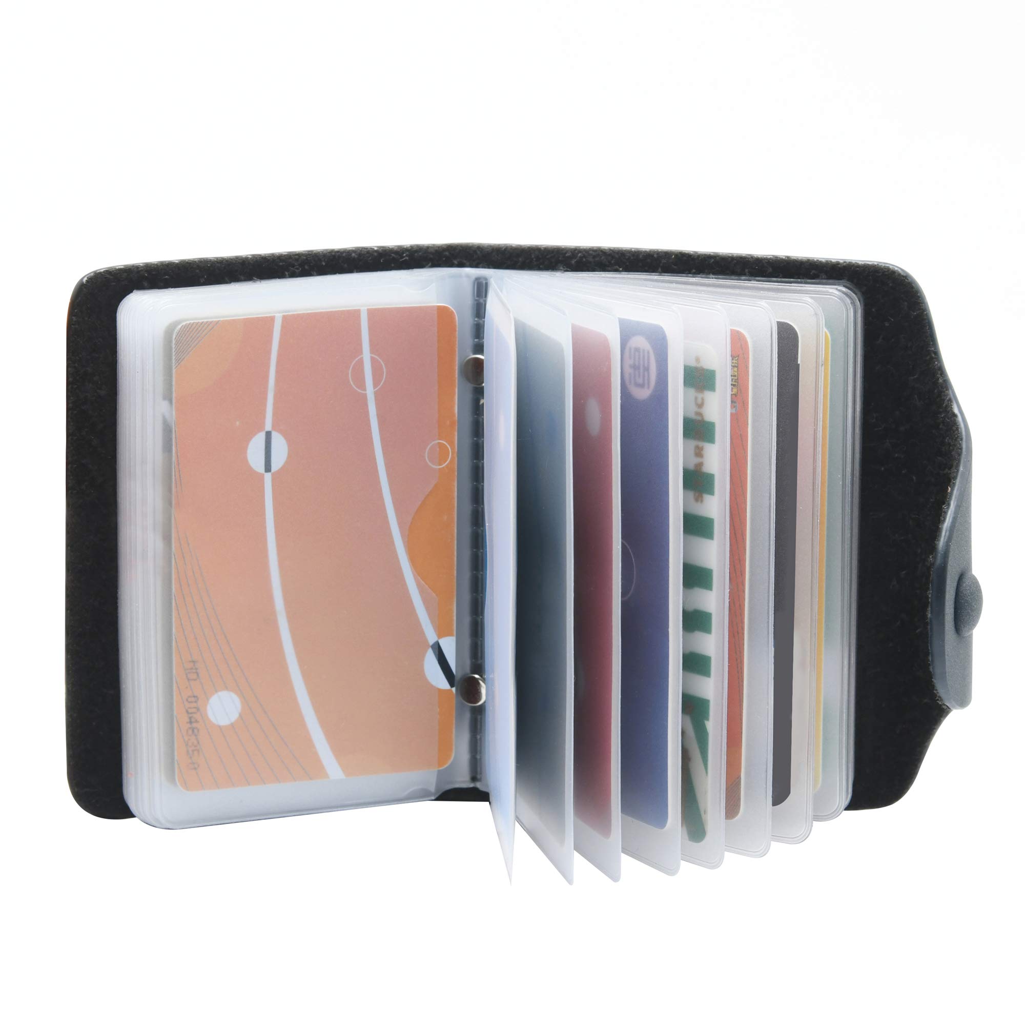 GERIINEER Credit Card Holder for Men and Women Leather 20 Slots, Blue, 10.5cm*7.5cm*2cm, Classic