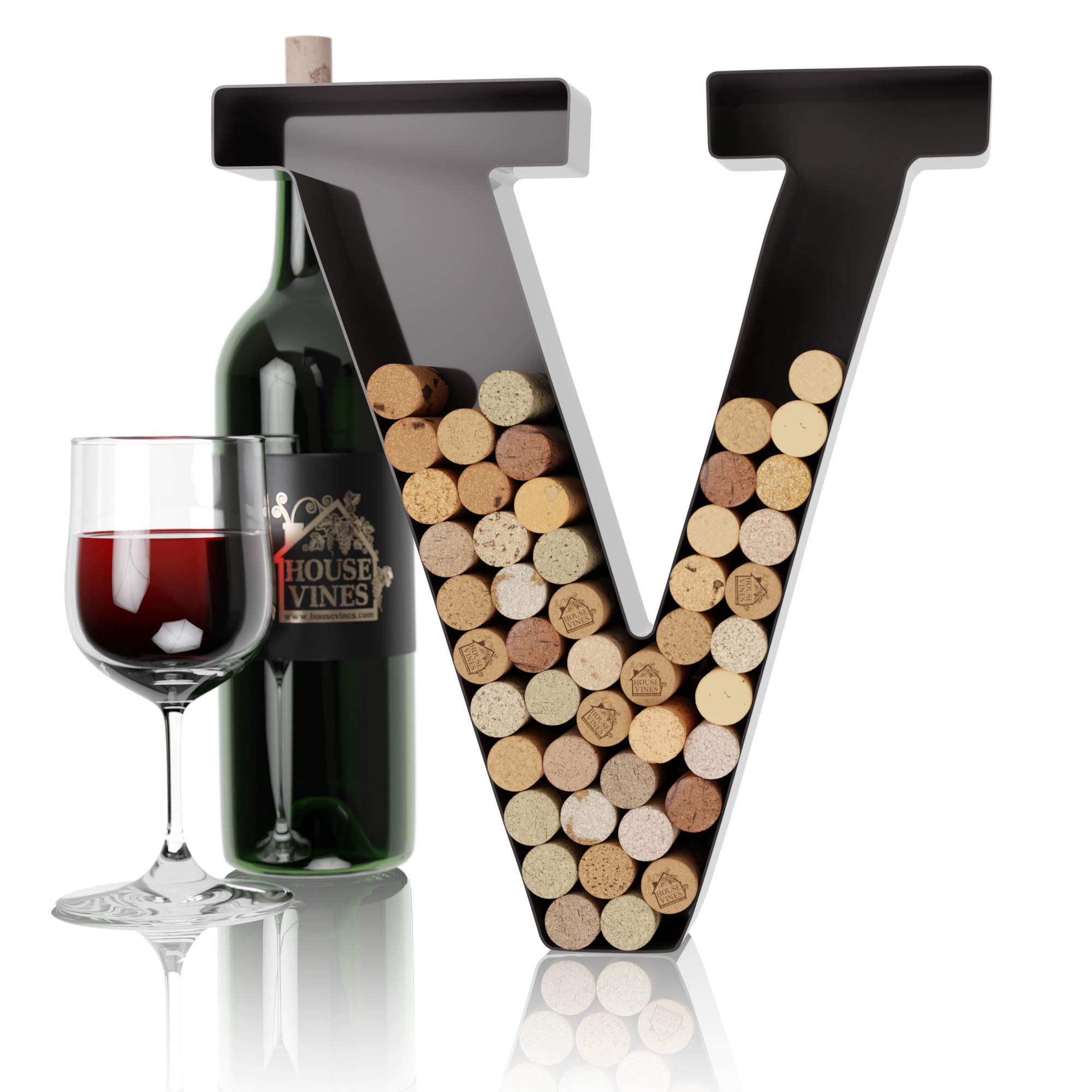 Wine Letter Cork Holder Art Wall Décor ~ Metal Letter Wine Cork Holder Monogram ~ Individual Wine Letter Cork Holders A Thru Z ~ Gifts for Wine Lovers ~ by HouseVines (V)