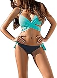 Astylish Women Halter Criss Cross Push Up Bikini