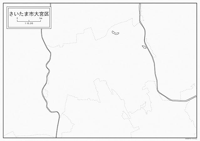 Amazon 埼玉県さいたま市大宮区の白地図 A1サイズ 2枚セット 地図 文房具 オフィス用品