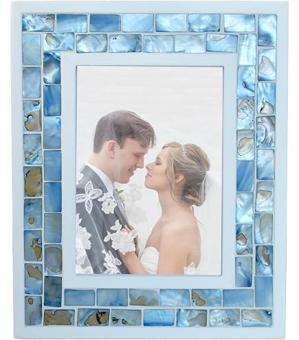 Amazon.com - Isaac Jacobs 5x7 Blue Flower Textured Hand-Crafted