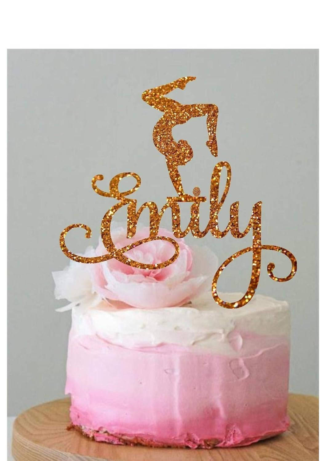 Amazon.com: Personalized Gymnastics Birthday Cake Topper Custom Name ...