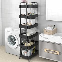 Sywhitta 6-Tier Plastic Rolling Utility Cart with