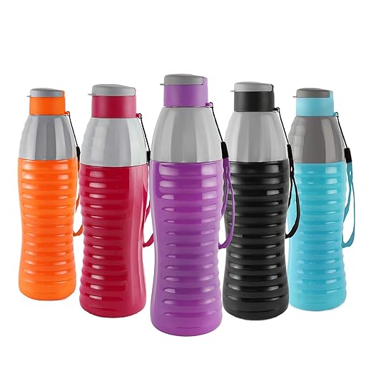 Cello Plastic Water Bottle, 600ml, Set of 5