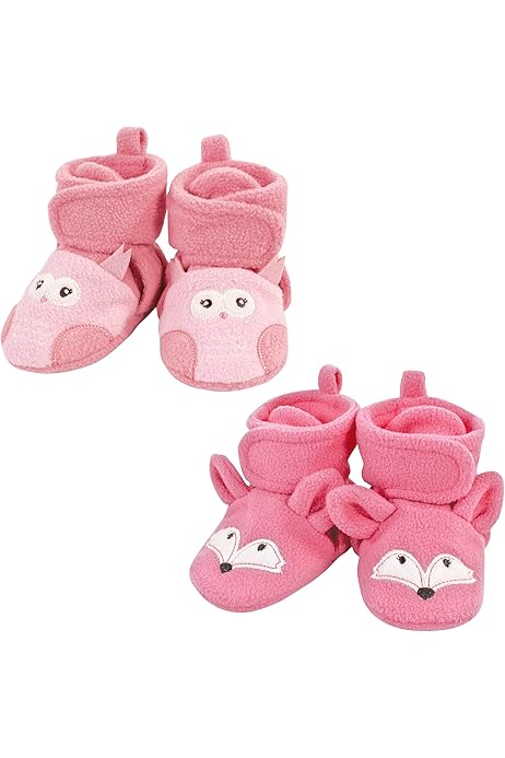 Organic Girls Slippers Gerber Baby Fleece Booties Non-Skid Wrap