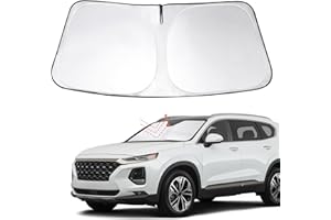 YYCKE Windshield Sun Shade Accessories Compatible with 2024 2023 2022 2021 2020 2019 Santa Fe, SE, SEL, SEL Plus for Hyundai Foldable Sunshade Sun Visor Blocks UV