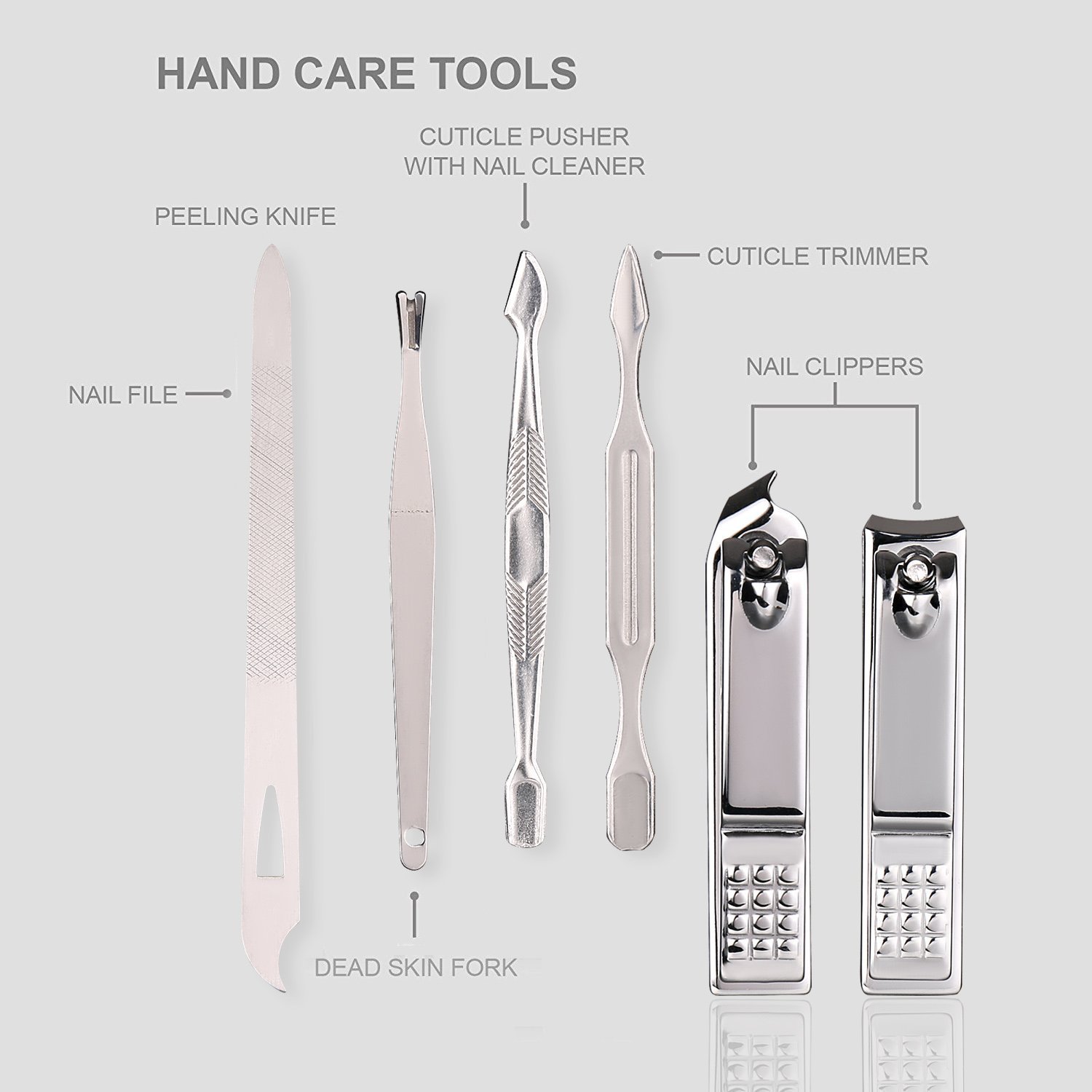 Teamkio Manicure Pedicure Set Nail Clippers Travel Hygiene Kit Stainless Steel Professional Nail Cutter Care Set Scissor Tweezer Knife Ear Pick Utility Tools Grooming Kits with Leather Case 16 pcs