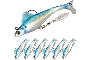 FONMANG 2.5/3.5In Swim Baits for Bass Fishing, Pre-Rigged Jig Heads Soft Plastic Walleye Fishing Lures, Paddle Tail Swimbaits for Bass Fishing, Fishing Bait for Freshwater Saltwater Gifts