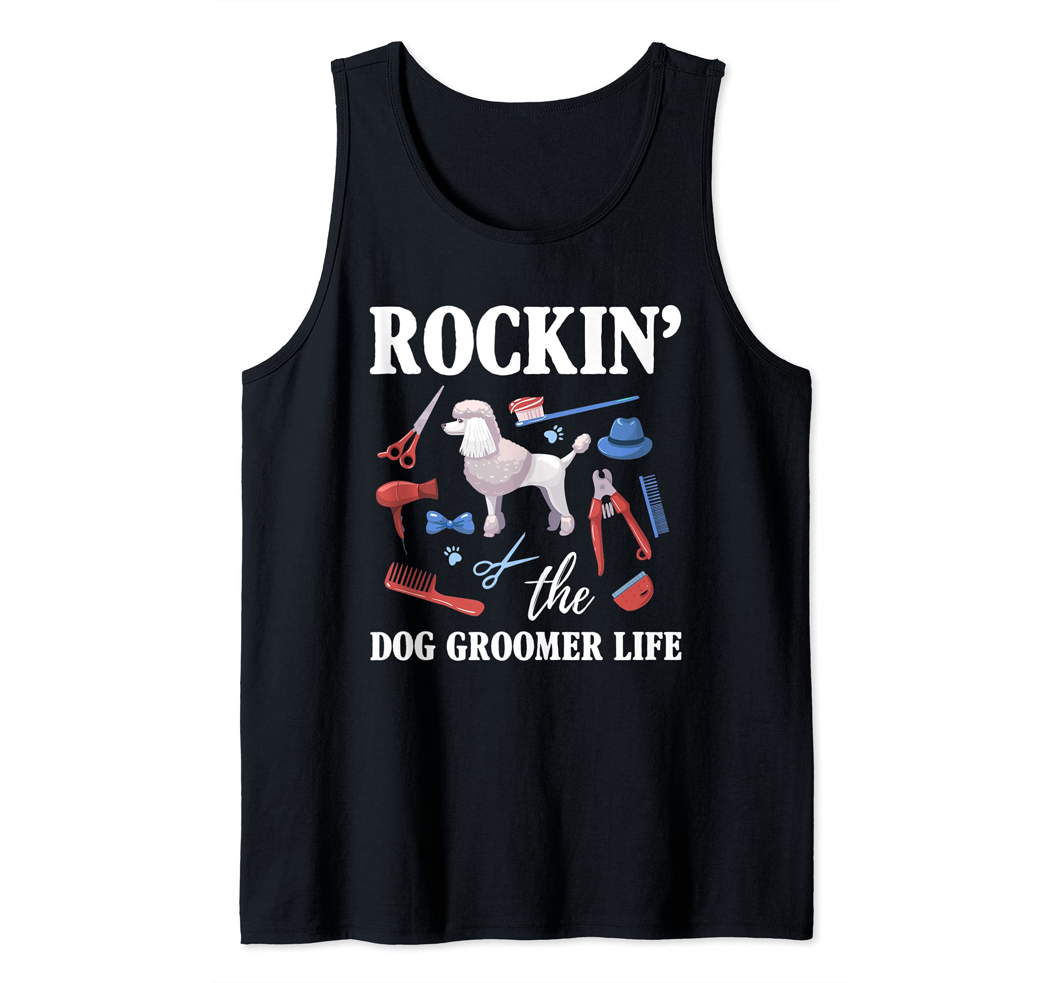 Dog Groomer Job Love Scissor Pet Grooming Fun Tank Top